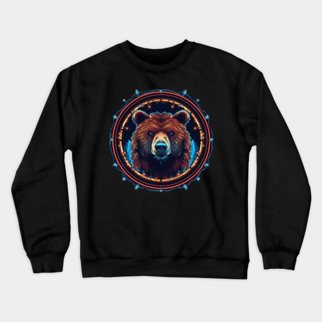 Grizzly Bear in Ornmament, Love Bears Crewneck Sweatshirt by dukito